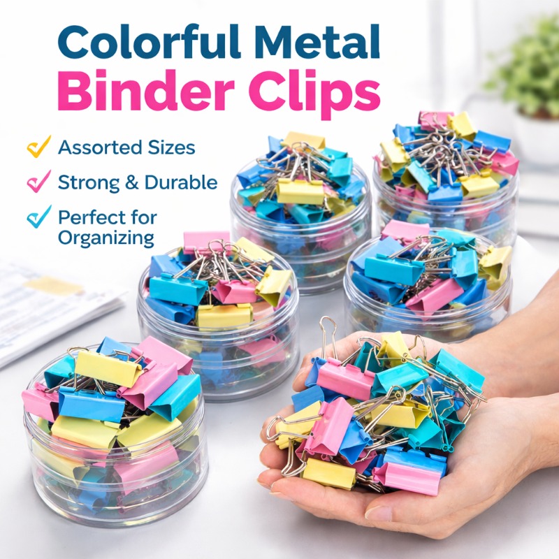Is Stationery Office Supply - 40 Adet/Set Uzun Renkli Metal Bağlayıcı