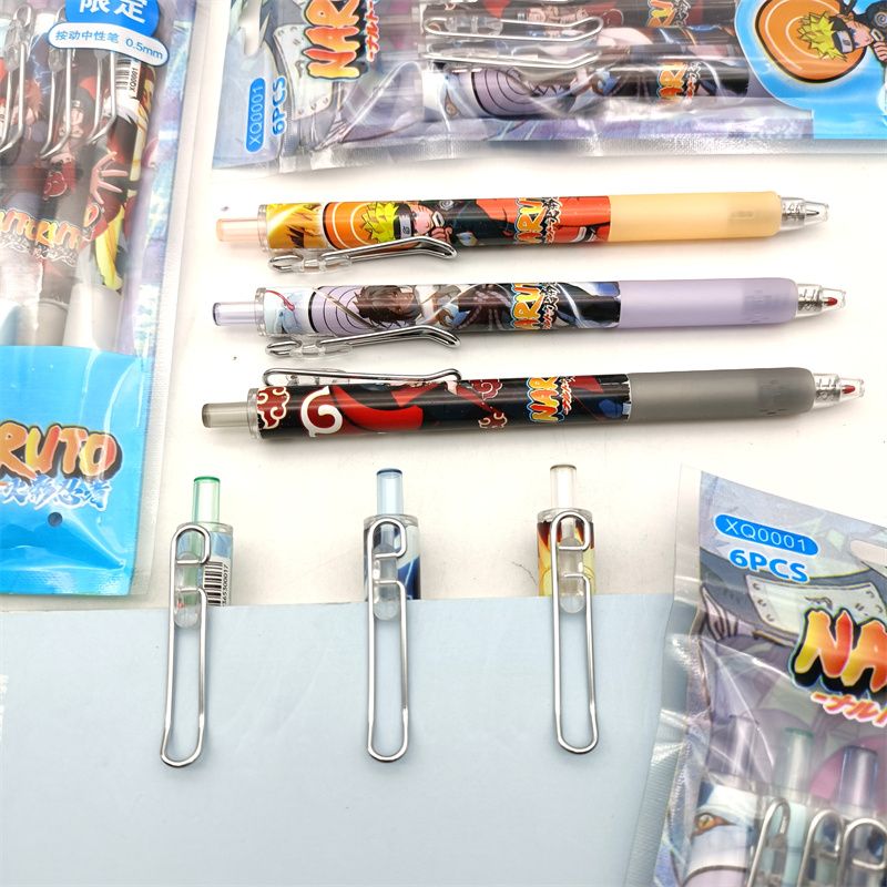 Office Supply Office Stationery Items - Naruto Karikatür Basmalı Nötr Kalem 6'lı